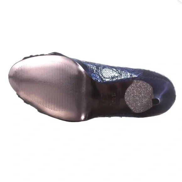 Adrianna Papell Francesca Bow Slim Heels Indigo Satin 8.5 W (HOLD) - Picture 8 of 15